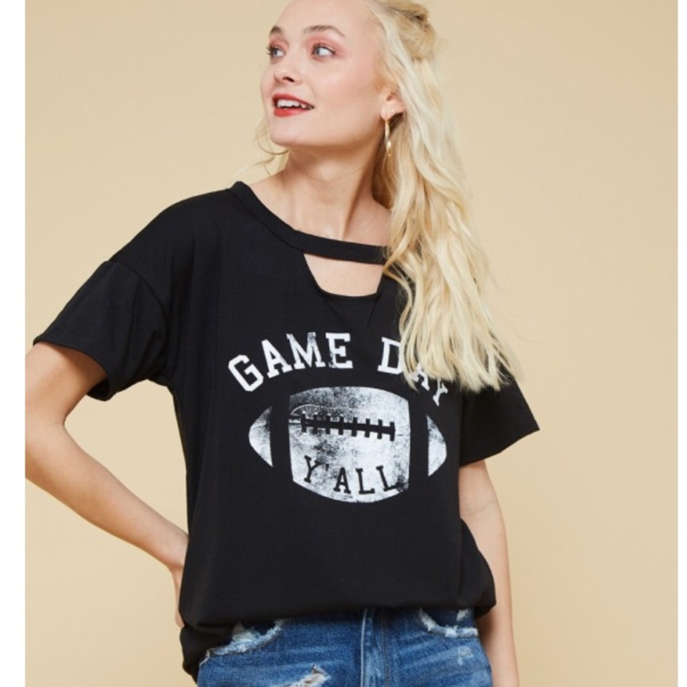 FINAL 💕 Black It’s Game Day Y’all Graphic Tee